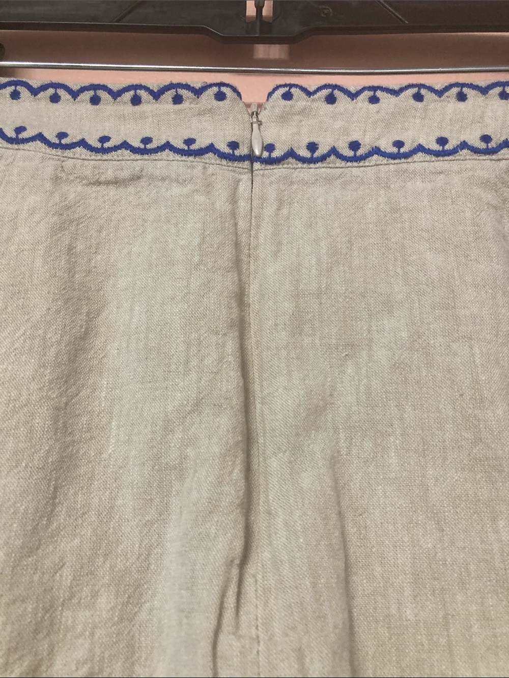 Boden Women's Size 8P Brooke Embroidered Cream Floral Midi Skirt Linen Blend - Picture 7 of 16